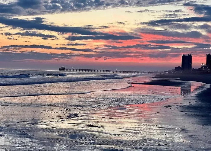 Beautiful Beachfront-Oceanfront First Floor 2Br 2Ba Condo In Cherry Grove, North Myrtle Beach! Renovated With A Fully Equipped Kitchen, 3 Separate Beds, Pool, Private Patio & Steps To The Sand!