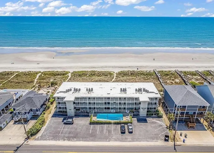 Beautiful Beachfront-Oceanfront First Floor 2Br 2Ba Condo In Cherry Grove, North Myrtle Beach! Renovated With A Fully Equipped Kitchen, 3 Separate Beds, Pool, Private Patio & Steps To The Sand!
